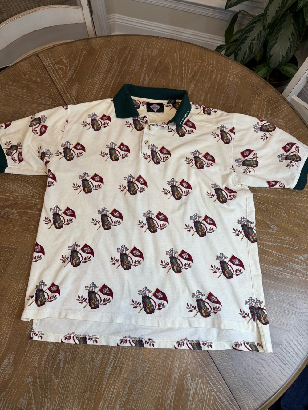 Vintage Tabasco Golf Polo with all
Over Golf Print